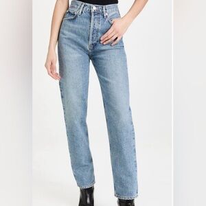 Agolde 90's Straight Jeans Light Blue Wash 100% Organic Cotton Size 29